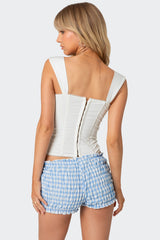 Marcella Wide Strap Mesh Corset