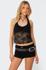 Tia Sheer Lace Halter Top