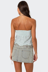 Scalloped Eyelet Tube Top