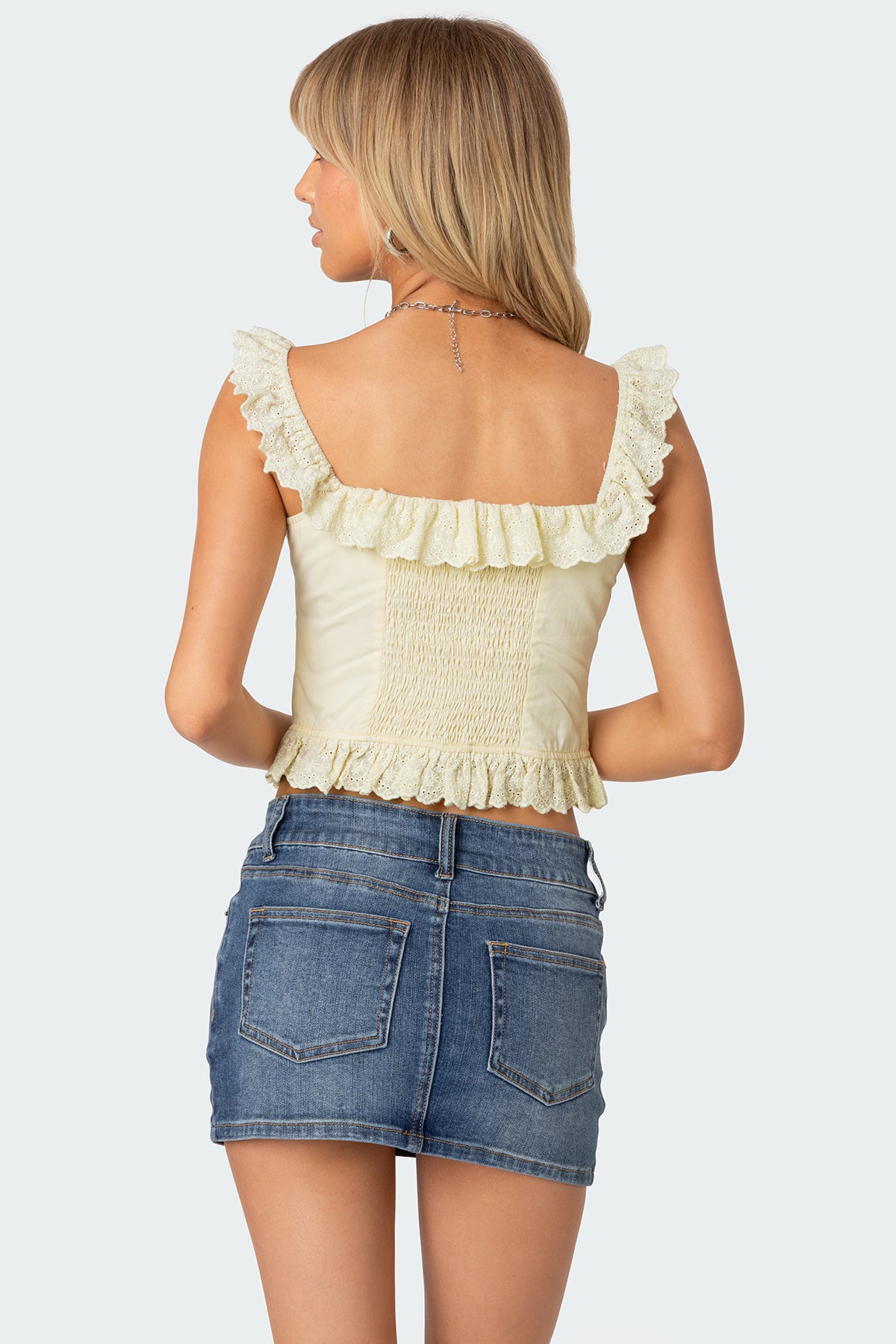 Square Neck Ruffled Corset