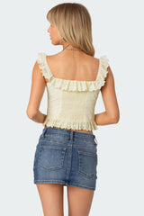 Square Neck Ruffled Corset