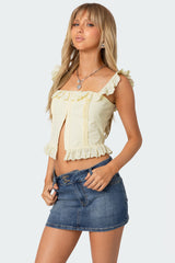 Square Neck Ruffled Corset