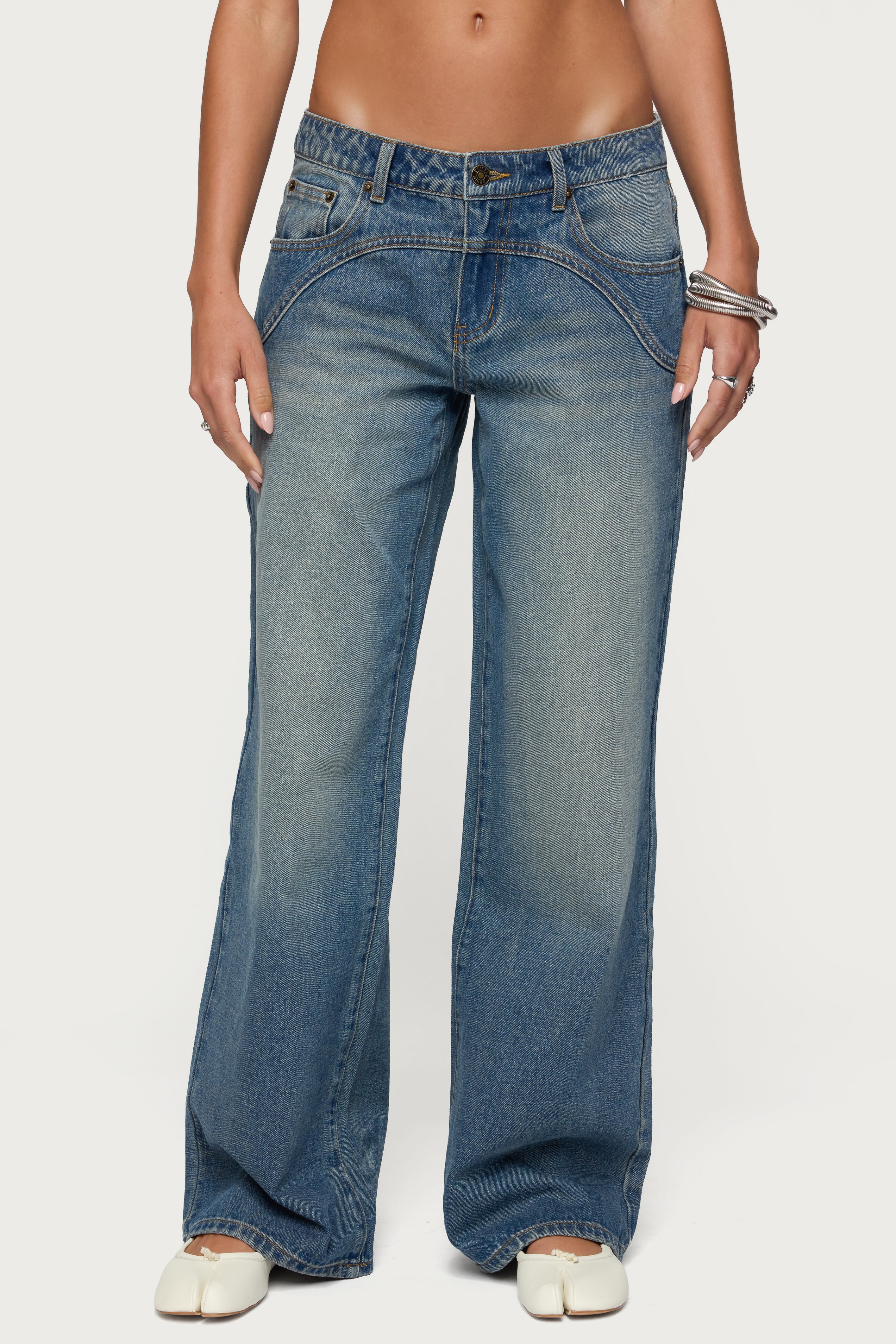 Ronny Western Low Rise Baggy Jeans – edikted