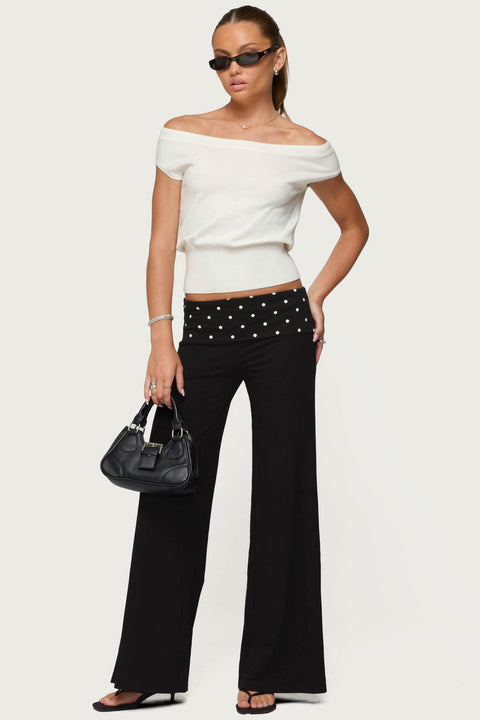 Reeva Polka Dot Fold Over Pants