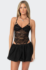 Strappy Sheer Lace Bodysuit