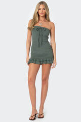 Terry Cloth Strapless Mini Dress