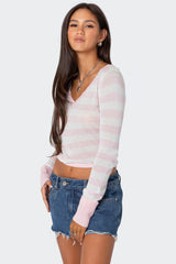 Candice Striped Knit Top