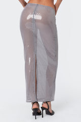 Riki Sheer Sequin Maxi Skirt