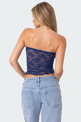 Ballet Sheer Lace Tube Top