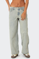 Petite Magda Low Rise Acid Wash Jeans