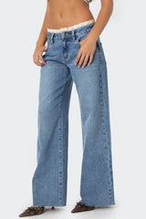 Karlie Lace Trim Jeans