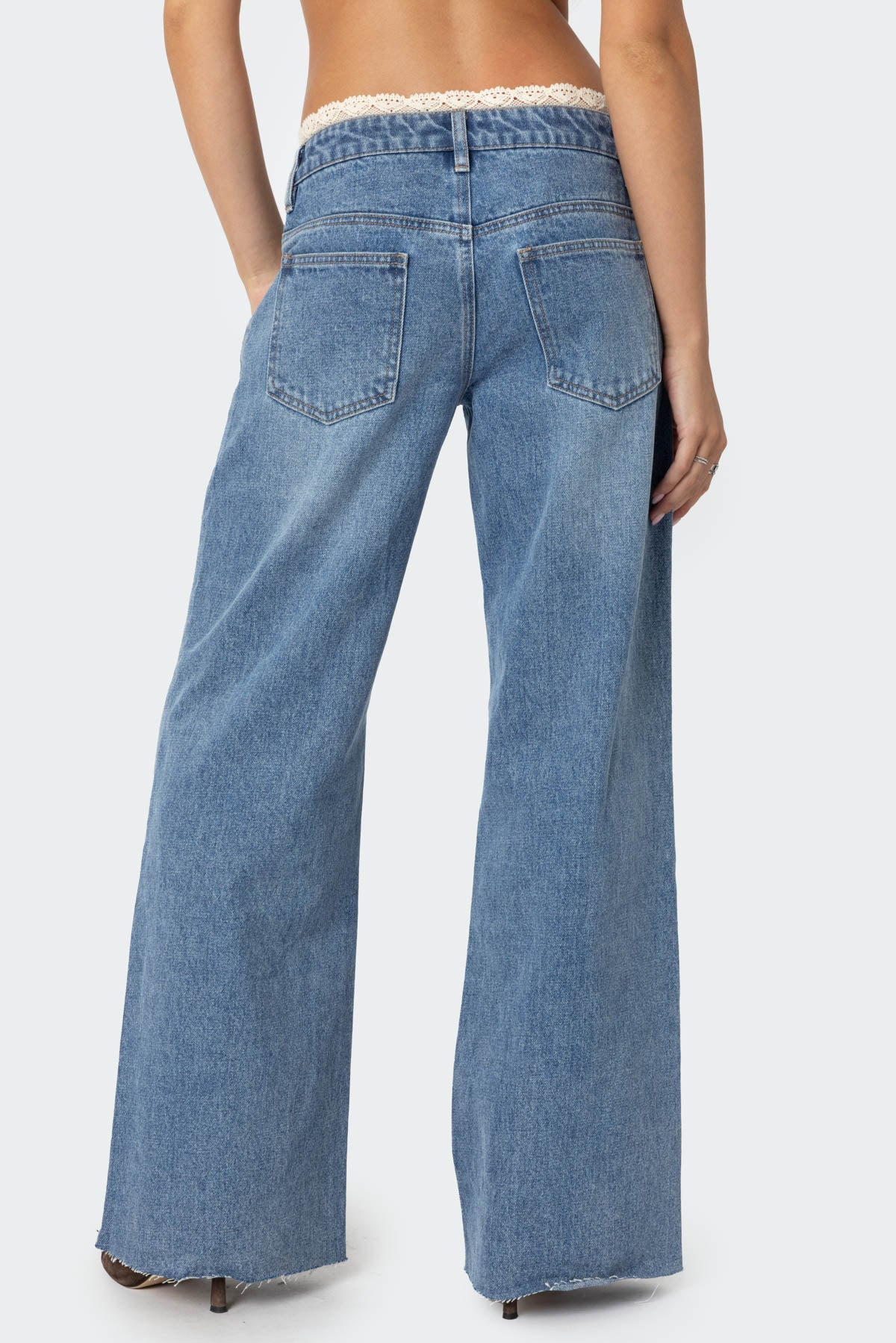 Karlie Lace Trim Jeans