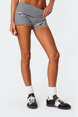 Striped Fold Over Shorts