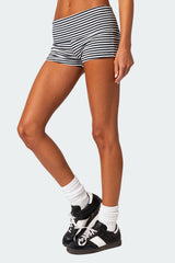 Striped Fold Over Shorts