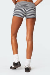 Striped Fold Over Shorts