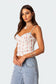 Indira Printed Cupped Lace Up Corset