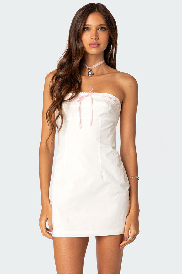 Poplin Bustier Mini Dress