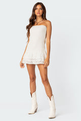 Livia Lacey Cotton Scrunch Mini Dress