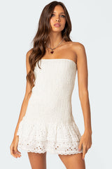 Livia Lacey Cotton Scrunch Mini Dress