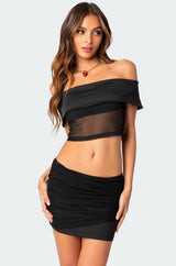 Hadley Fold Over Mesh Tube Top