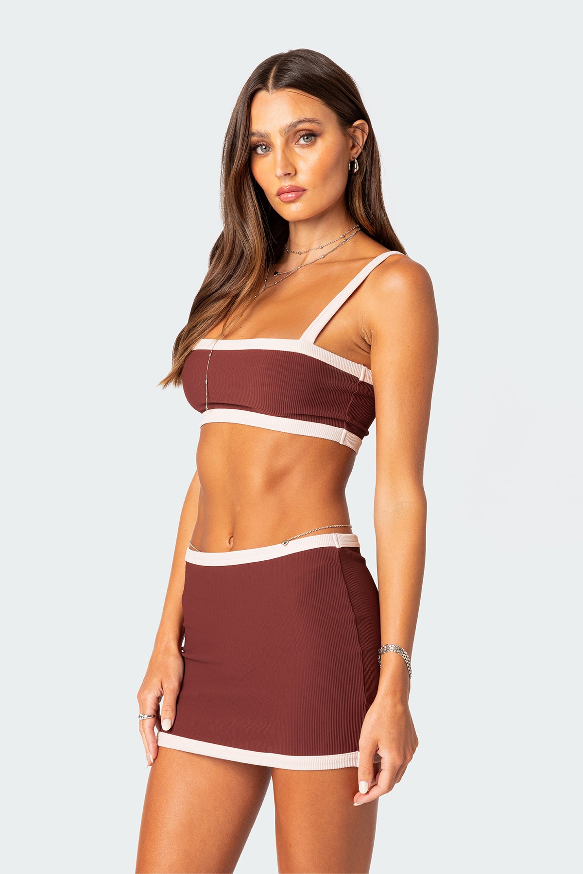 Sutton Contrast Ribbed Bra Top