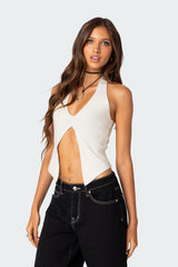 Sculpt Knitted Split Front Top