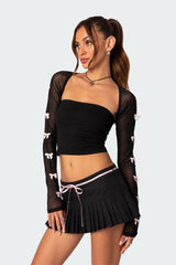 Bow Babe Sheer Mesh Shrug