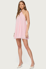 Emeline Backless Halter Mini Dress