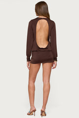 Guilia Backless Long Sleeve Romper