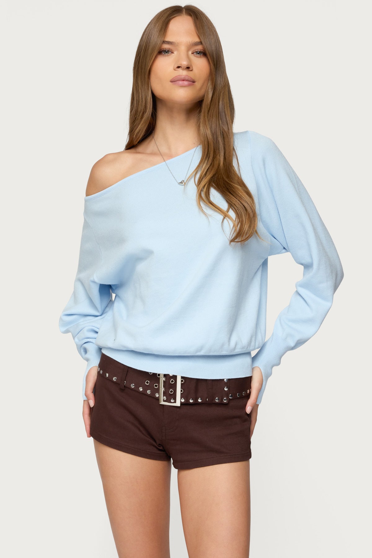 Off Shoulder Oversized Sweater – edikted