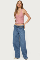 Livia Double Belt Low Rise Baggy Jeans