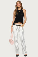 Romily Polka Dot Low Rise Straight Leg Jeans