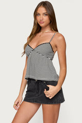 Orietta Striped Babydoll Top