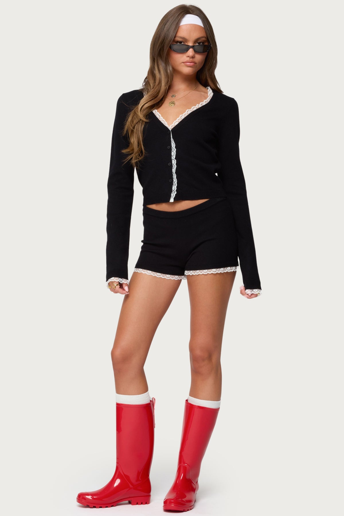 Sansa Lacey Knit Micro Shorts – edikted