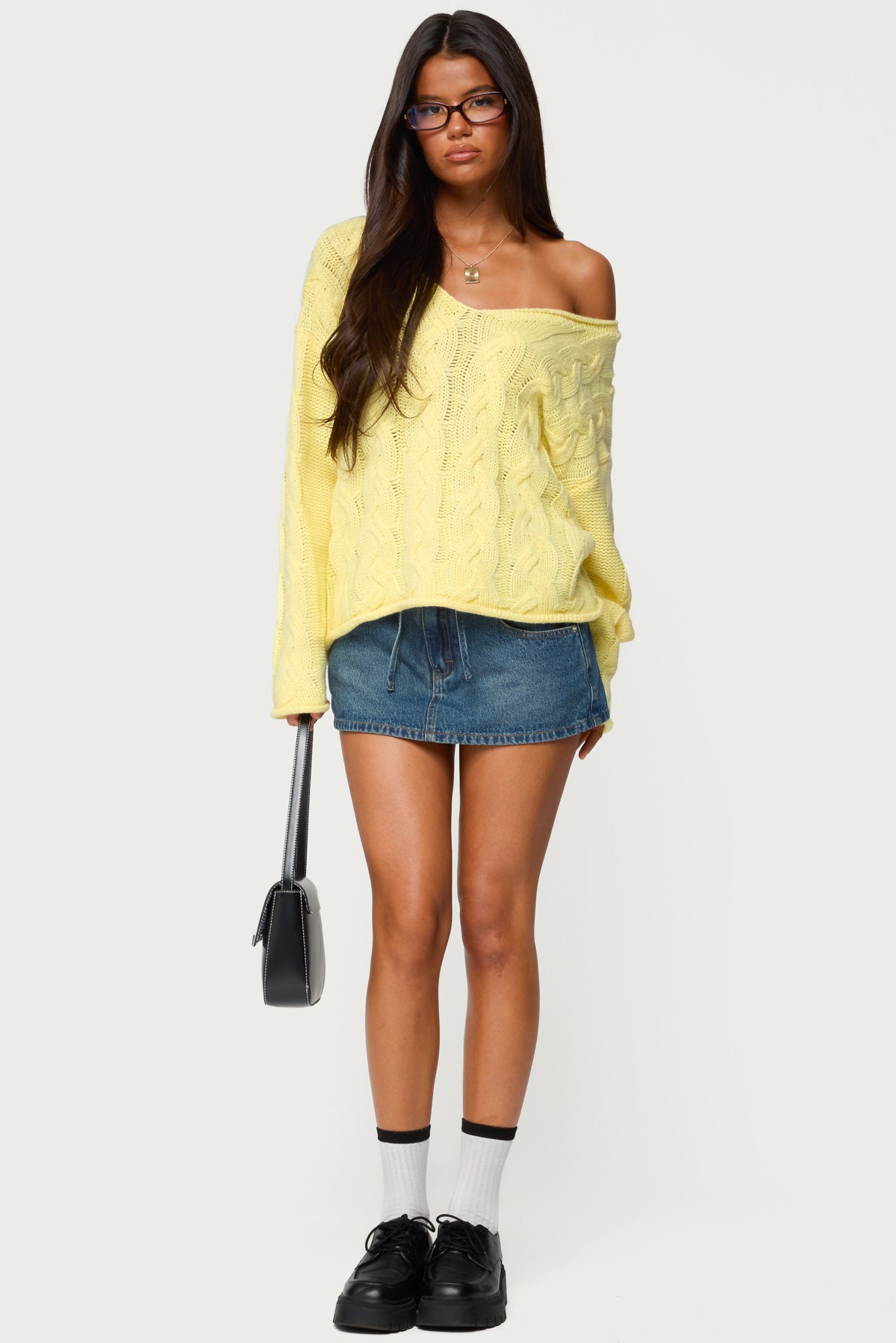 Inga Oversized Cable Knit Sweater – edikted
