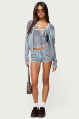 Lillian Striped Button Up Knit Cardigan
