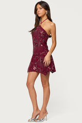 Adria Bead & Sequin Mini Dress