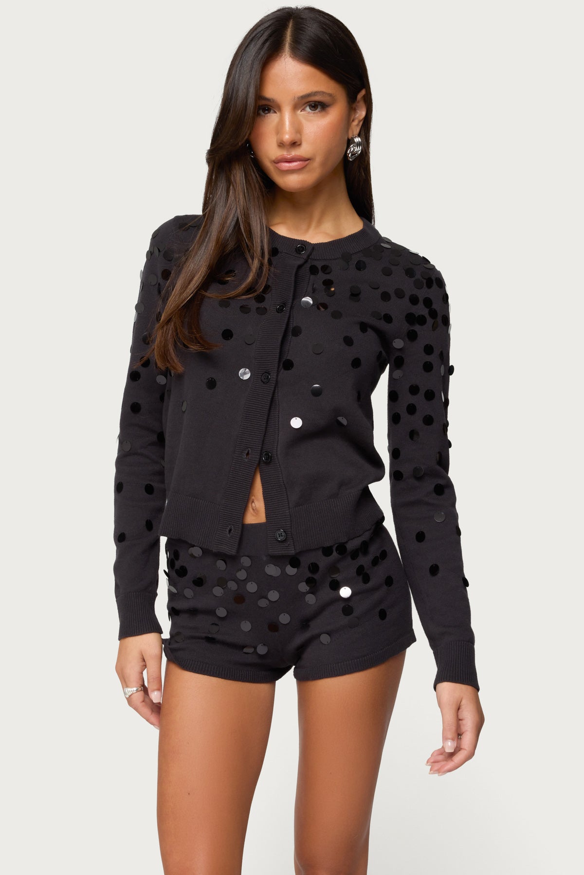 Cierra Sequin Knit Cardigan – edikted