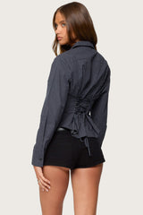 Lisbet Checkered Button Up Shirt