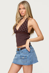 Ginny Mixed Polka Dot Halter Top