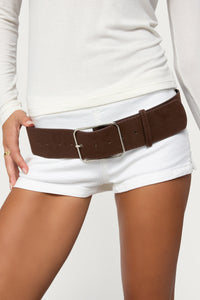 Chunky Faux Suede Belt