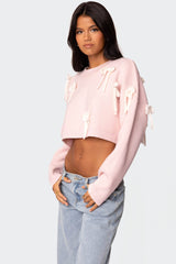 Chunky Bow Cropped Sweater