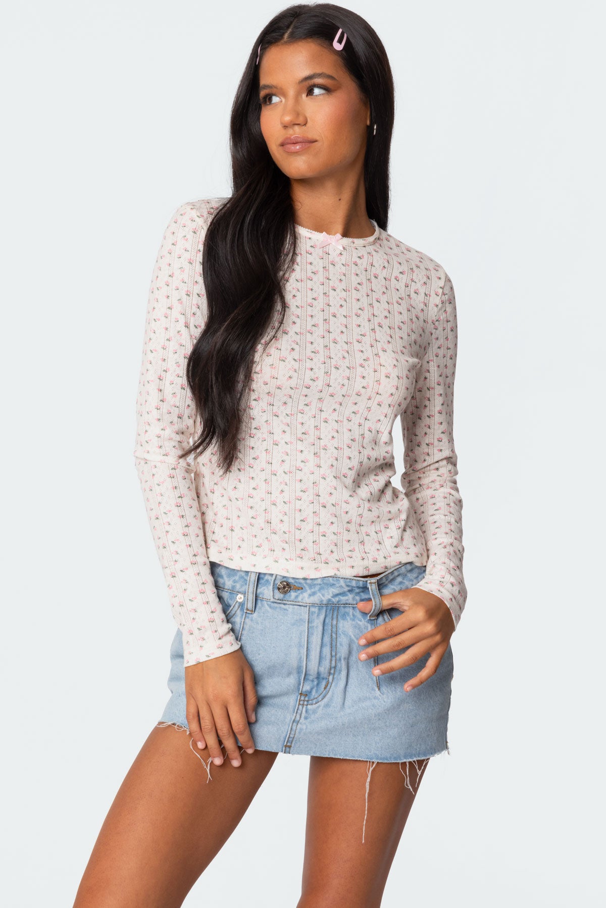 Emery Printed Pointelle Top