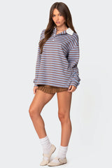 Stripey Oversized Collared Shirt