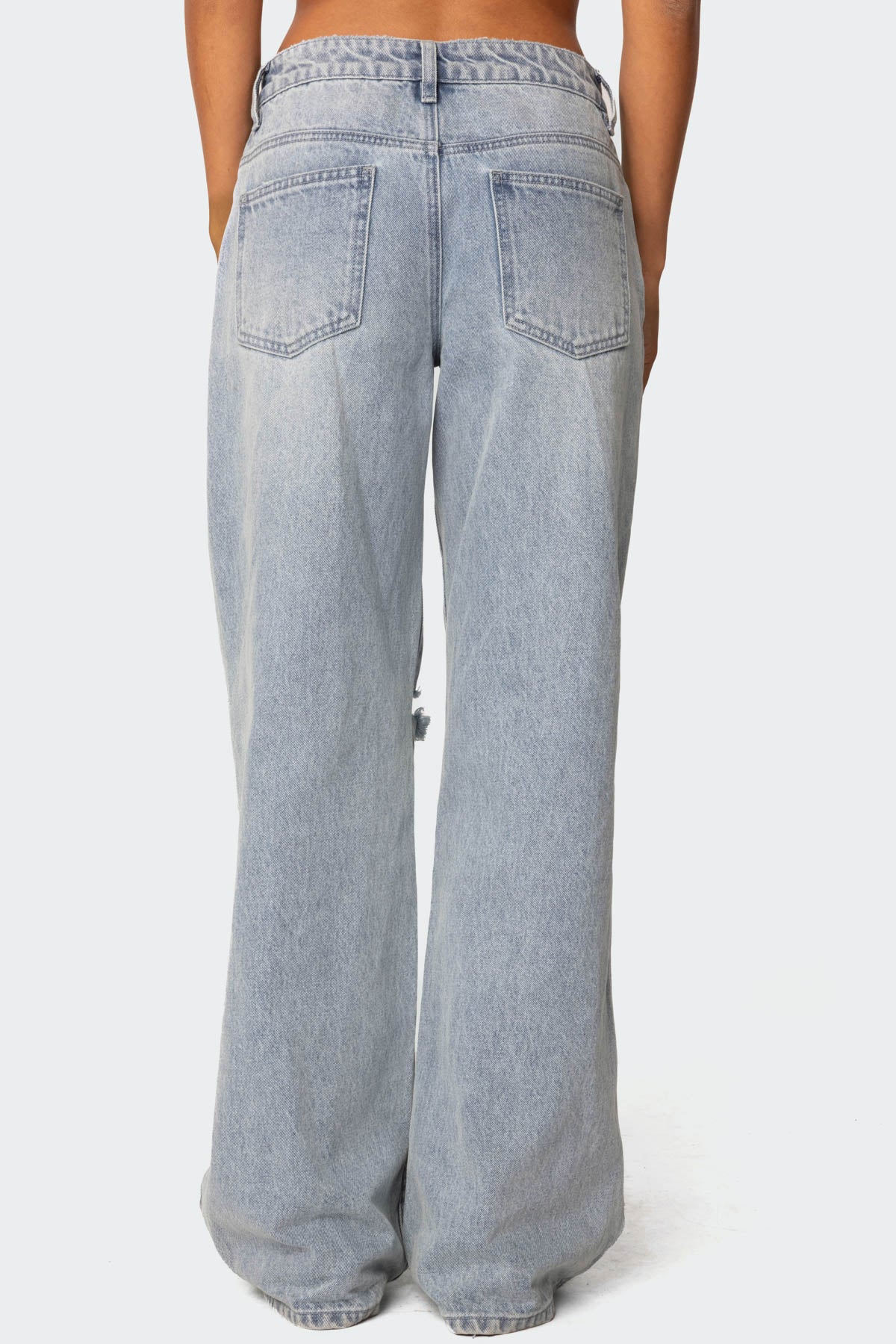 Adam Distressed Wide Leg Jeans