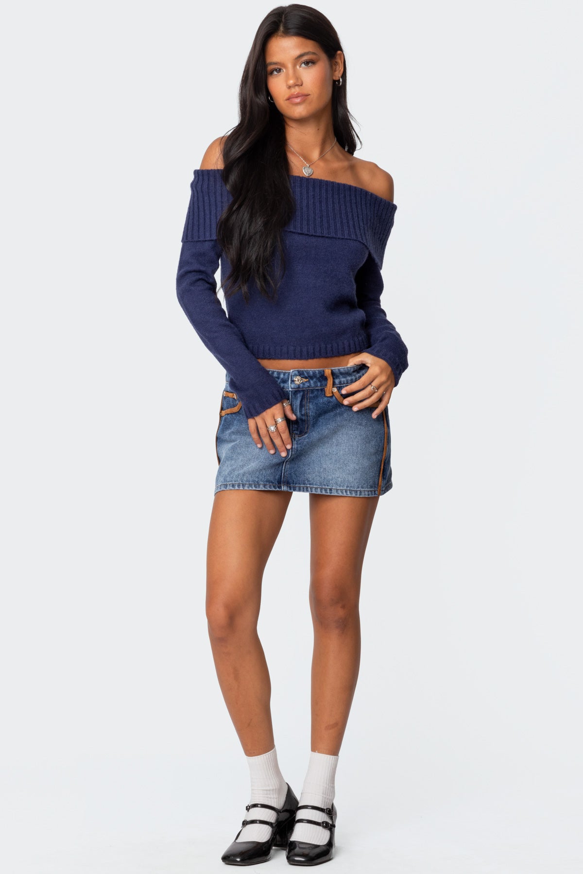 Tamara Fold Over Knit Top