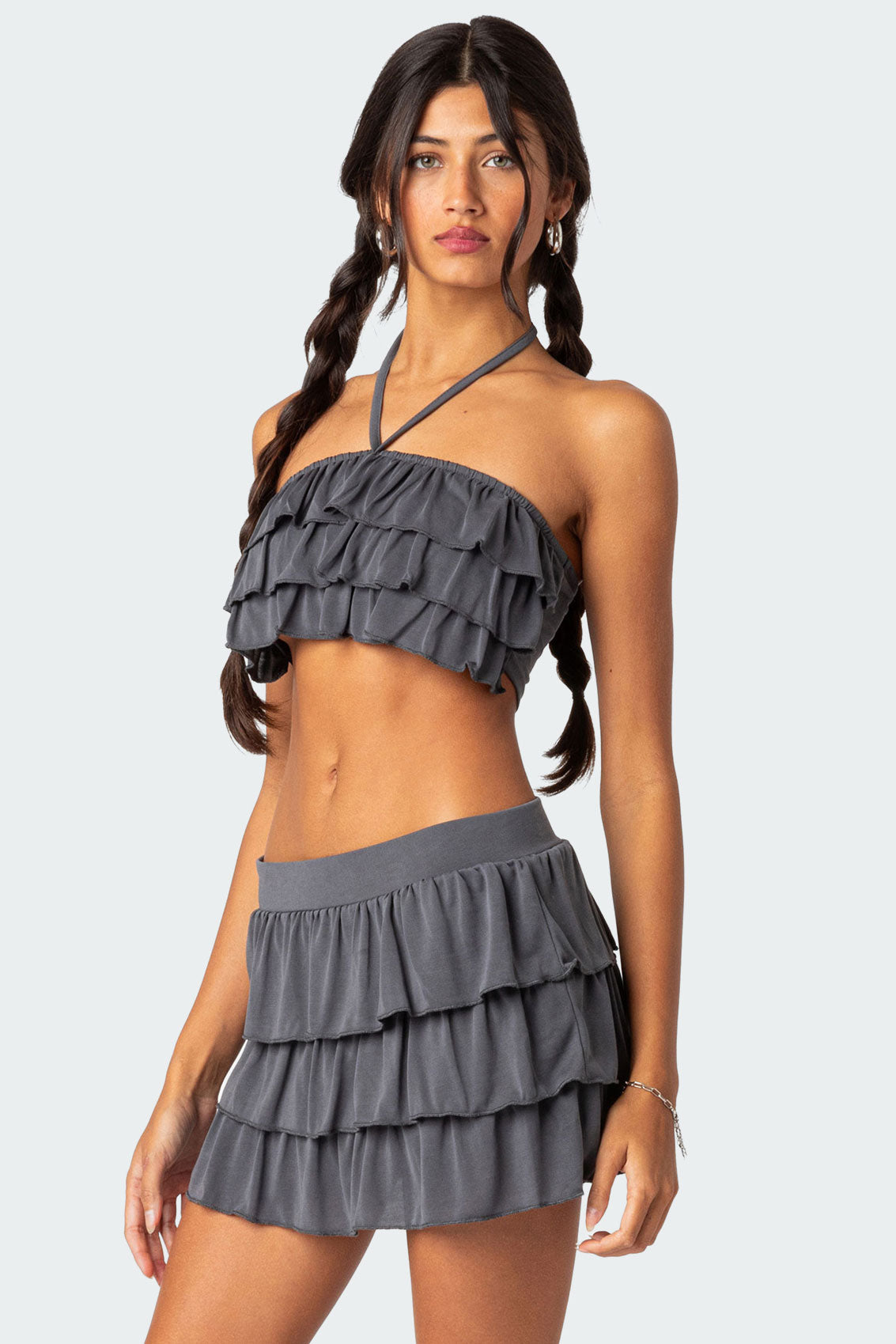 Aimee Ruffle Crop Top