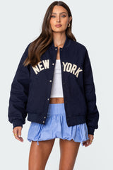 Big Apple Oversized Bomber Jacket