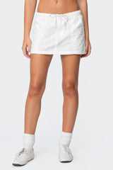 Crinkle Cargo Mini Skirt