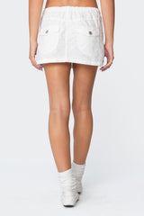 Crinkle Cargo Mini Skirt